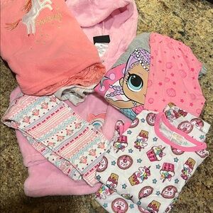 Bundle all new. 3 pairs of leggings and matching tops for winter and one PJ